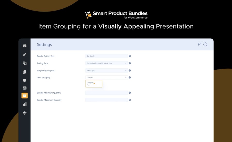 Item Grouping for a Visually Appealing Presentation Feature