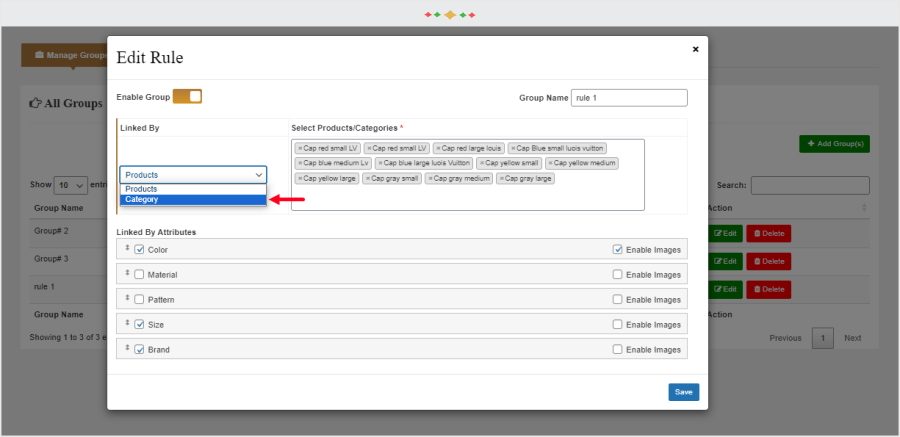 WooCommerce products linked by variaitons plugin
