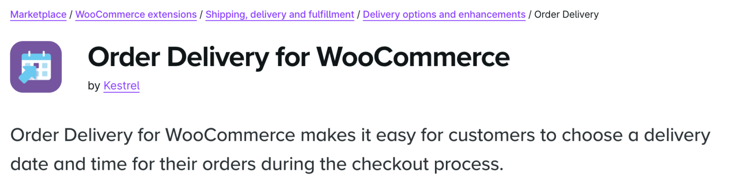 Order Delivery for WooCommerce product page