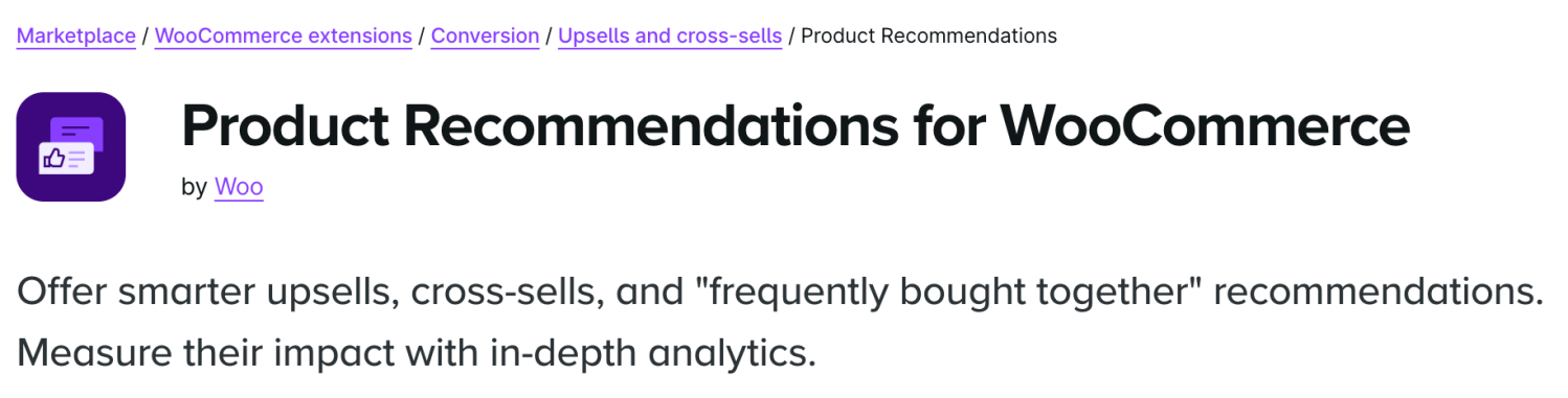 Product Recommendations extension for WooCommerce by WooCommerce.